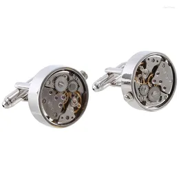 Clocks Accessories Mechanical Watch Movement Cufflinks For Mens Shirt Cuff Functional Mechanism Modeling Durable Easy To Use