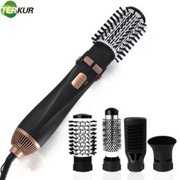 Air Brush 4 Head Replaceable Hair Dryer Comb One Step Blower Strong Wind Electric Straightener Roller Curler Styling Tools 240130