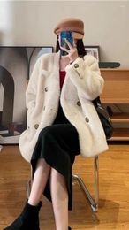 Women's Fur Eco-friendly Gold Mink Mid-length Coat Style0112