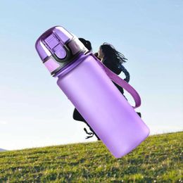 Water Bottles Bottle- Flop Lid Sports Drinking Bottle Leakproof Fitness For Running Yoga- 400ML ( Purple )