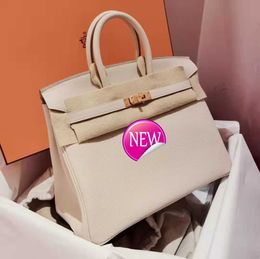 AAbirdkin Designer Totes Bag Home Gold Button Capacity Women's Genuine Leather One Shoulder Crossbody Bag Handbag 6OPG