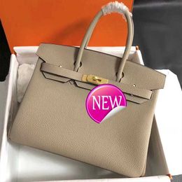 AAbirdkin Designer Totes Bag Home Gold Button Capacity Women's Genuine Leather One Shoulder Crossbody Bag Handbag O1EJ