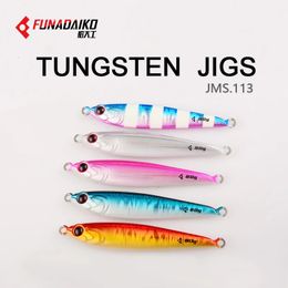 FUNADAIKO Tungsten Slow Metal Jigging Lures 30g 40g 60g 80g 100g 120g Luminous Fishing Bait Jig Saltwater Lure 240119