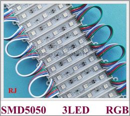 RGB LED module SMD 5050 LED backlight pixel module for sign letter SMD5050 DC12V 3led IP65 waterproof 072W RGB2102050