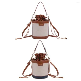 Duffel Bags Vintage Cylinder Shoulder Bag Women Mini Crossbody Female Leather Handbags