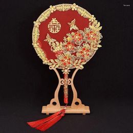 Wedding Flowers Antique Round Fan Bride Chinese Hand Held Bouquet