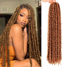 Butterfly Faux Locs tığ işi tanrıça örgüler ön ilmekli sıkıntılı kelebek yumuşak locs tığ işi dreadlocks sentetik saç 240119