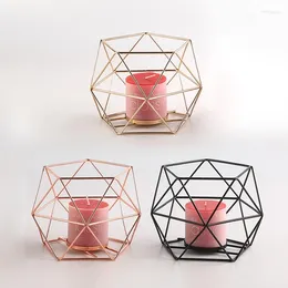 Candle Holders KX4B Metal Tea Light Holder Hollow Geometric Tealight Stand For Wedding Birthday Party Centrepieces