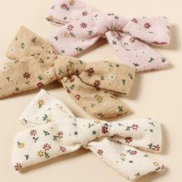 Hair Accessories 30 PCS/Lot Floral Print Fabric Bow Clip Handtied Nylon Headband Fashion Headwear Baby