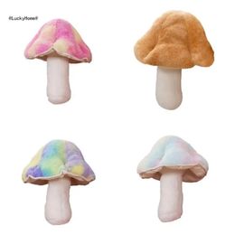 11UA 3D Mushroom Throw Pillow Soft Plush Stuffed Cushion Sleep Accompany Colourful Plant Toy for Kid Home Sofa Cushions 240118