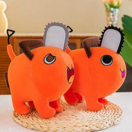 25-55CM Creative Chainsaw Man Dolls Plush Toy Cartoon Pochita Orange Dog Pillows Stuffed Soft Toys for Children Birthday Gifts 240202