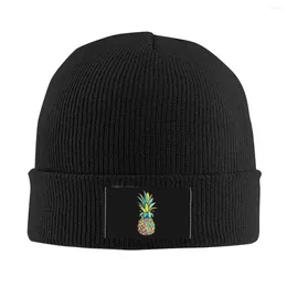 Berets Colourful Pineapple Stretch Winter Warm Knit Skull Hat Women's Beanie Cap Cuff Thick Slouchy