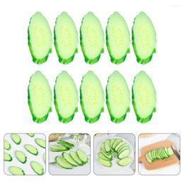 Party Decoration Simulation Cucumber Slice Props Vegetable Ornament Models Artificial Lifelike Green Adornment Cucumbers Slices Simulated