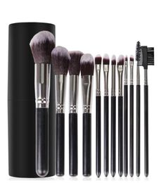 Professnial 12pcs Women Makeup Brushes Set Foundation Powder Brush Beauty Brush Make Up Tools with cylinder Eyeshadow Brush Cosmet1192265