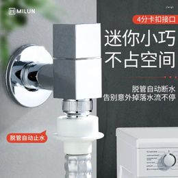 Bathroom Sink Faucets Dual Purpose Square T-type Washing Machine Faucet Automatic Water Stop Valve All Copper Household Corner Anti Falling