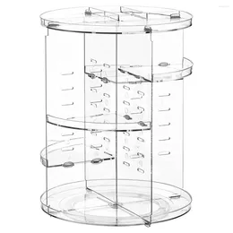 Kitchen Storage Rotating Makeup Organizer 360° Degree Spinning Make Up Stand Large Capacity Clear Cosmetic Adjustable Display