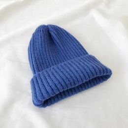 Berets Women Candy Colors Winter Hat Men Wool Knitted Warm Soft Trendy Elegant All-match Beanies Ladies Simple Bonnet