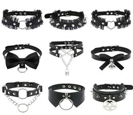 Fashion Jewellery Leather Spiked Choker Punk Collar Women Men Rivets Studded Chocker Chunky Necklace Goth Jewellery Metal Gothic Emo A1472016