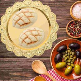 Plates Bread Tray Dessert Serving Dish Gold Decor Platter Cake Display Trays Plate Decorative Living Room Iron Pan