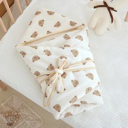 Blankets Winter Thick Baby Swaddle Blanket Wrap Cotton Gauze Soft Warm Quilt Born Bedding Infant Comforter For Babies Accessories