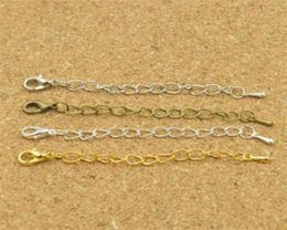 Whole100PC 70mm Necklace Bracelet ExtendedExtension Jewelry Chains Tail Extender Chain Drops With Lobster Clasps DIY Findings3196291013