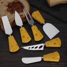 Dinnerware Sets 6pcs Cream Butter Floor Knife Set Western Stainless Steel Cheese And Fork Creative Gift Box