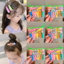 Hair Accessories 10 Pcs/Set Girls Cute Heart Star Cartoon Ornament Clips Children Lovely Colours Hairpins Kids Sweet Acrylic