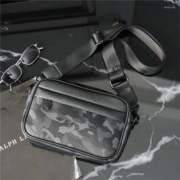 Waist Bags Camouflage PU Leather Messenger Bag Men Fashion Design Men's Crossbody Multifunction Sling Shoulder Man Luxury Handbag