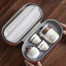 Teaware Sets Porcelain Travel Tea Set Sand Bag Portable Storage Ceramic Maker Teapot Home And Kitchen Cup Tray Business Gift
