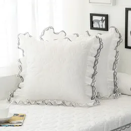 Pillow White Lace Wedding Home Bed Decor Waist Lumbar Pillows For Sofa Cyliner Candy With Inner