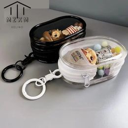 Transparent PVC Blind Box Doll Storage Keychain Dustproof Bag Mysterious Manager Bubble Matt Organizer 240125