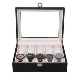 Matte Spray Paint Watch Case Organizer Wooden Watch Storage Box Mechanical Watch Collection Male Female Jewelry Display 240129