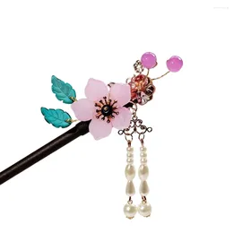 Hair Clips Ethnic Style Stick With Durable Alloy Material Fringed Wood Chopsticks For Birthday Thanksgiving Day Gift