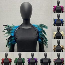 Scarves Special Occasions Feather Shawl Soft Shrug With Adjustable Lace Decor For Cosplay Party Stage Dancer