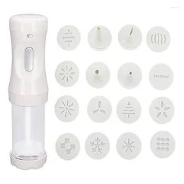 Baking Moulds 1 Electric Cookie Press With 12 Mould And 4 Decorating Nozzles For Cake Dessert DIY Maker Decoration Supplies