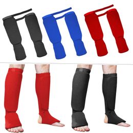 1 Pair Shin Instep Guards MMA Supplies Training Protection Elastic Protector Black and L 240124