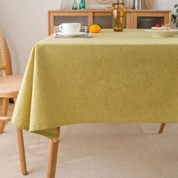 Table Cloth Cotton And Linen Anti Scalding Tablecloth High-end Solid Colour Rectangular Coffee Mat