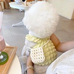 Dog Apparel Thin Pet Bubble Suspender Teddy Puppy Solid Colour Vest Bichon Cool Summer Dress Yorkshire Cute Clothes Products