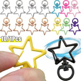 Keychains 10/1Pcs Colourful Star DIY Candy Colour Pentagram Lobster Clasp Key Hooks Connector Clip Making Rings Jewellery