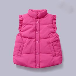 Girls clothes autumn winter jacket vest fashion 28 years old Korean version down coat highquality childrens clothing 240130