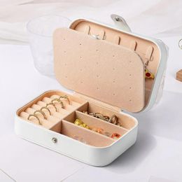 Jewelry Pouches Necklace Storage Box Elegant With Artificial Pearl Decor For Women Bridal Shower Gift Portable Travel Engagement