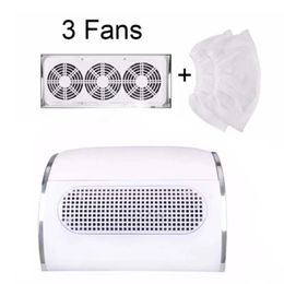 60W Nail Suction Dust Collector Large Size Strong Nail Vacuum Cleaner Machine With 3 Fans 2 Bags EU/US Plug Salon Tool 240123