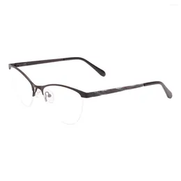 Sunglasses Frames Metal Half Rim Oval Glasses Frame With Spring Hinge For Prescription Lenses