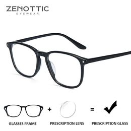 ZENOTTIC Acetate Prescription Progressive Glasse Anti Blue Light Pochromic Custom Eyewear Frame Myopia Eyeglasses Men 240131