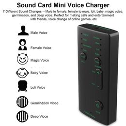 7 Different Sound Changes Voice Changer Device Mobile Phone Portable Jack Sound Card Scream Sound Effects Machine 240119