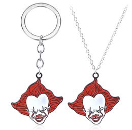 Horror Movie IT Clown Pennywise Alloy Keychain Key Chains Keyfob Keyring Key Chain Pendant Necklace Chain Jewellery Accessories5878967