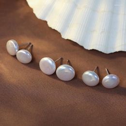 Stud Earrings Mini Small Button Baroque Pearl For Women Minimalist Jewellery Luxury Natural Freshwater Statement