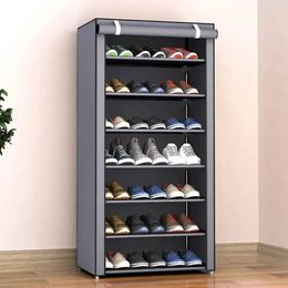 Multilayer Shoe Rack Organiser Nonwoven Fabric Hallway Entryway Stand Holder Space Saving Cabinet Home Furniture Dustproof Shelf 240130