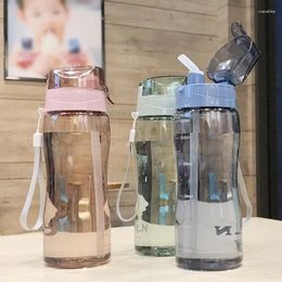 Water Bottles 500ML Portable Large-capacity Bottle Sports Straw Cups Student Plastic Drop-resistant Leak-proof