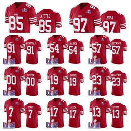 San Francisco''49ers''Men Women Youth 2024 Super''Bowl''LVIII Brandon Aiyuk George Kittle Christian McCaffrey Brock Purdy Nick Bosa Custom Scarlet FUSE Jersey